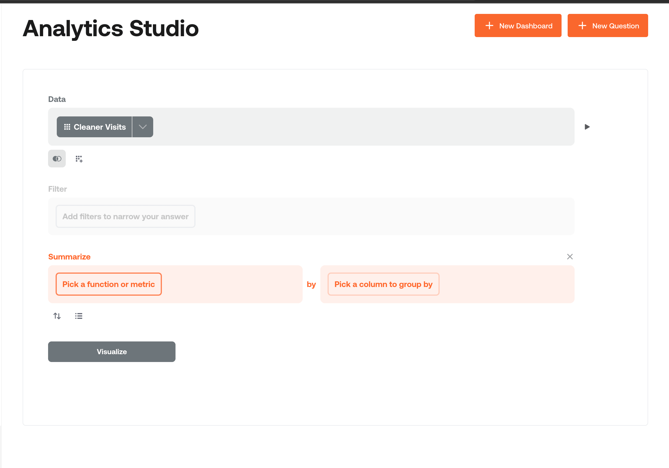 Analytics Studio - New Question Editor